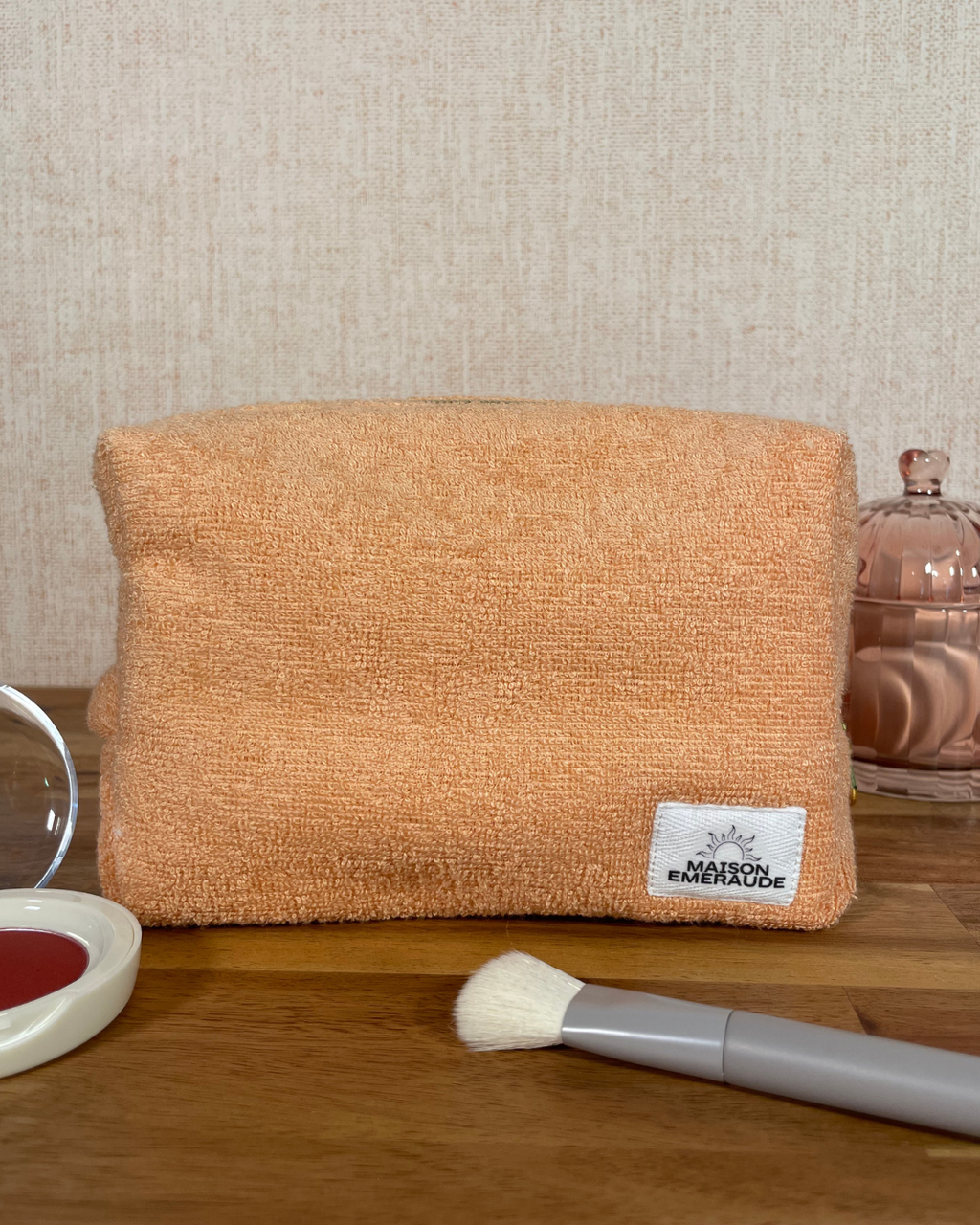 Trousse éponge bambou / fleur - Peachy bloom