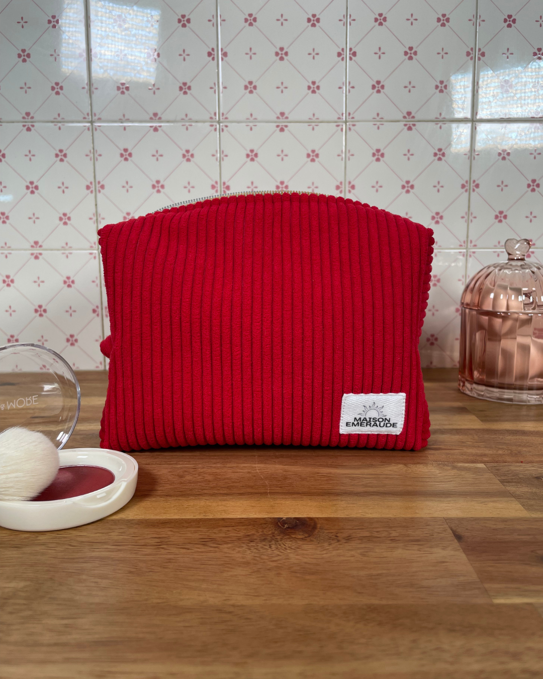 Trousse velours / pois - Cherry lady