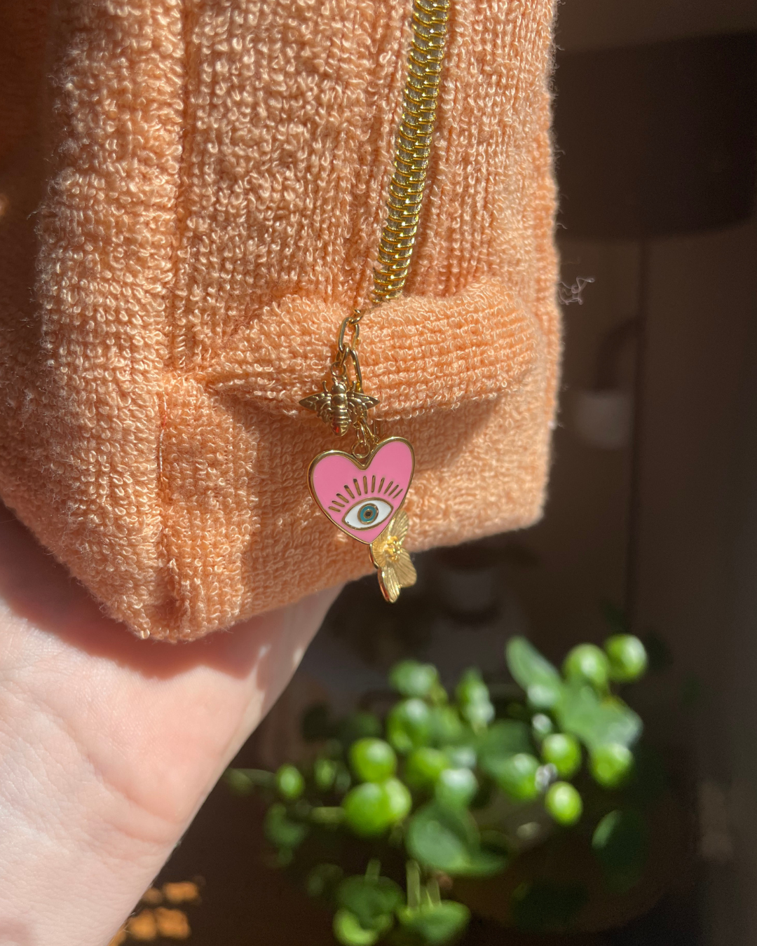 Trousse éponge bambou / fleur - Peachy bloom