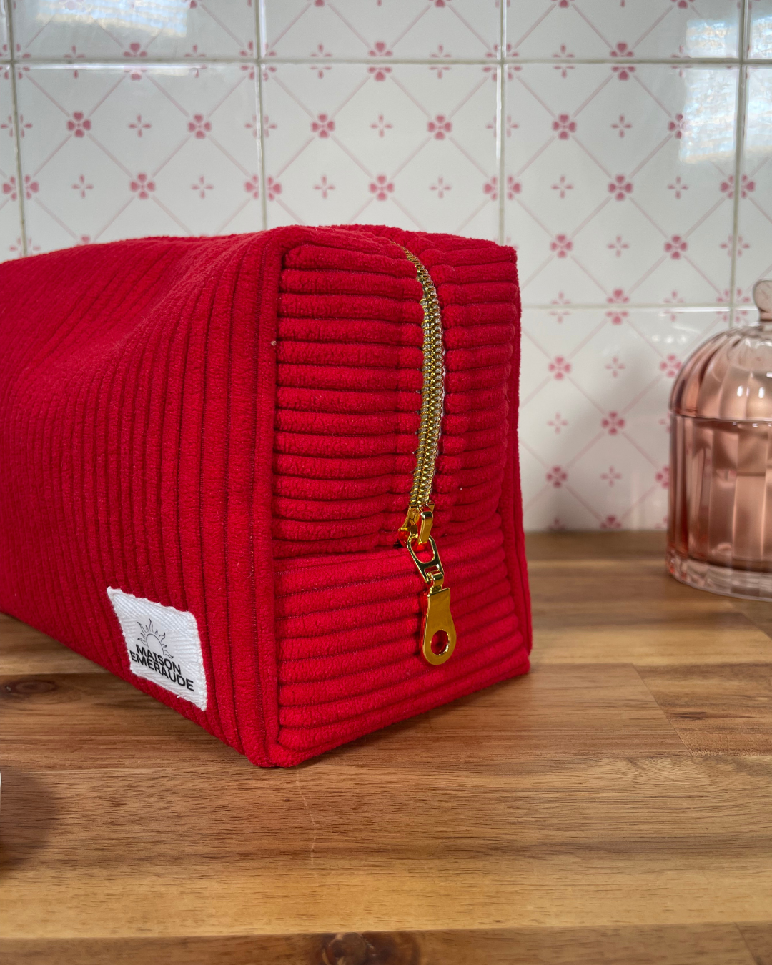 Trousse velours / pois - Cherry lady