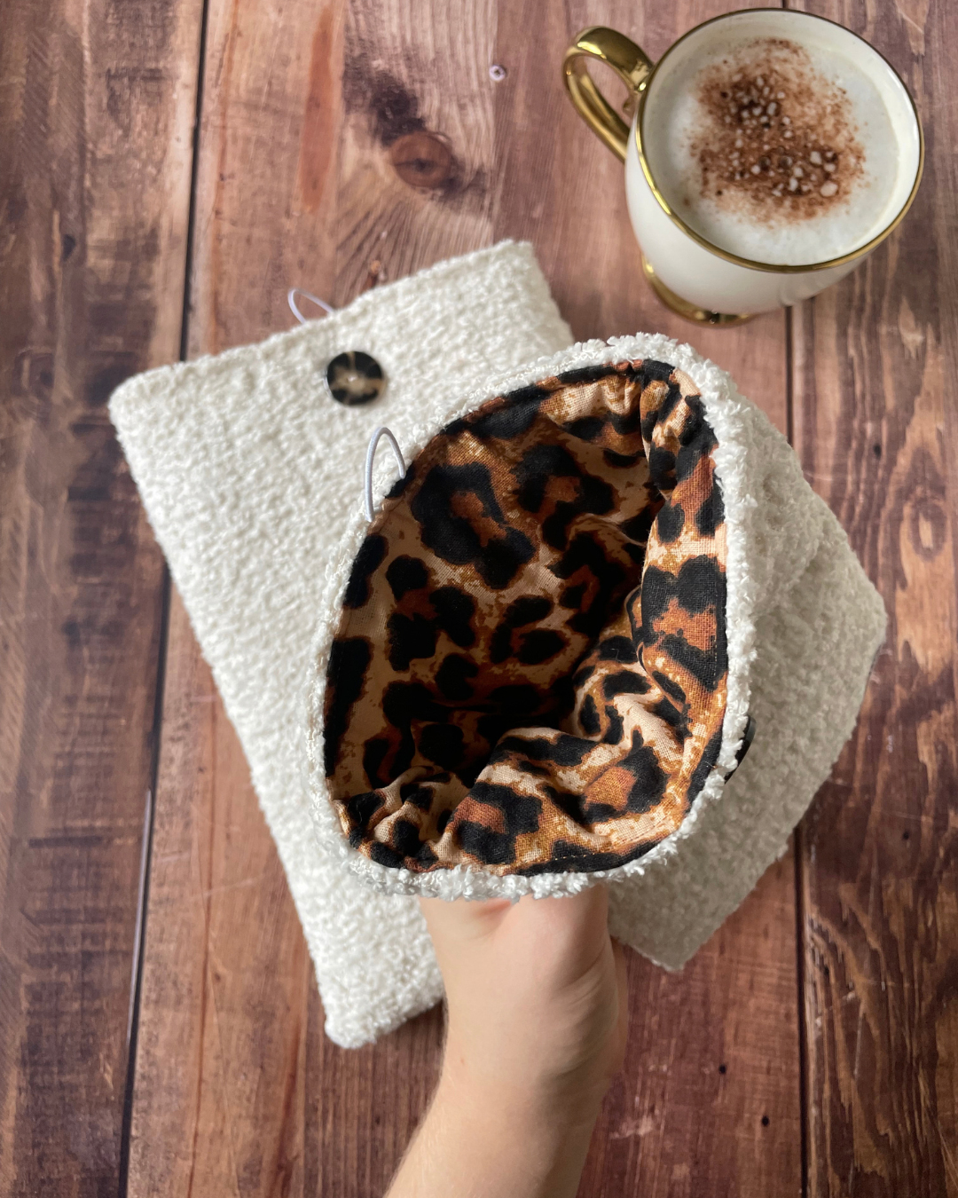 Pochette livre bouclette/léopard - Wild life